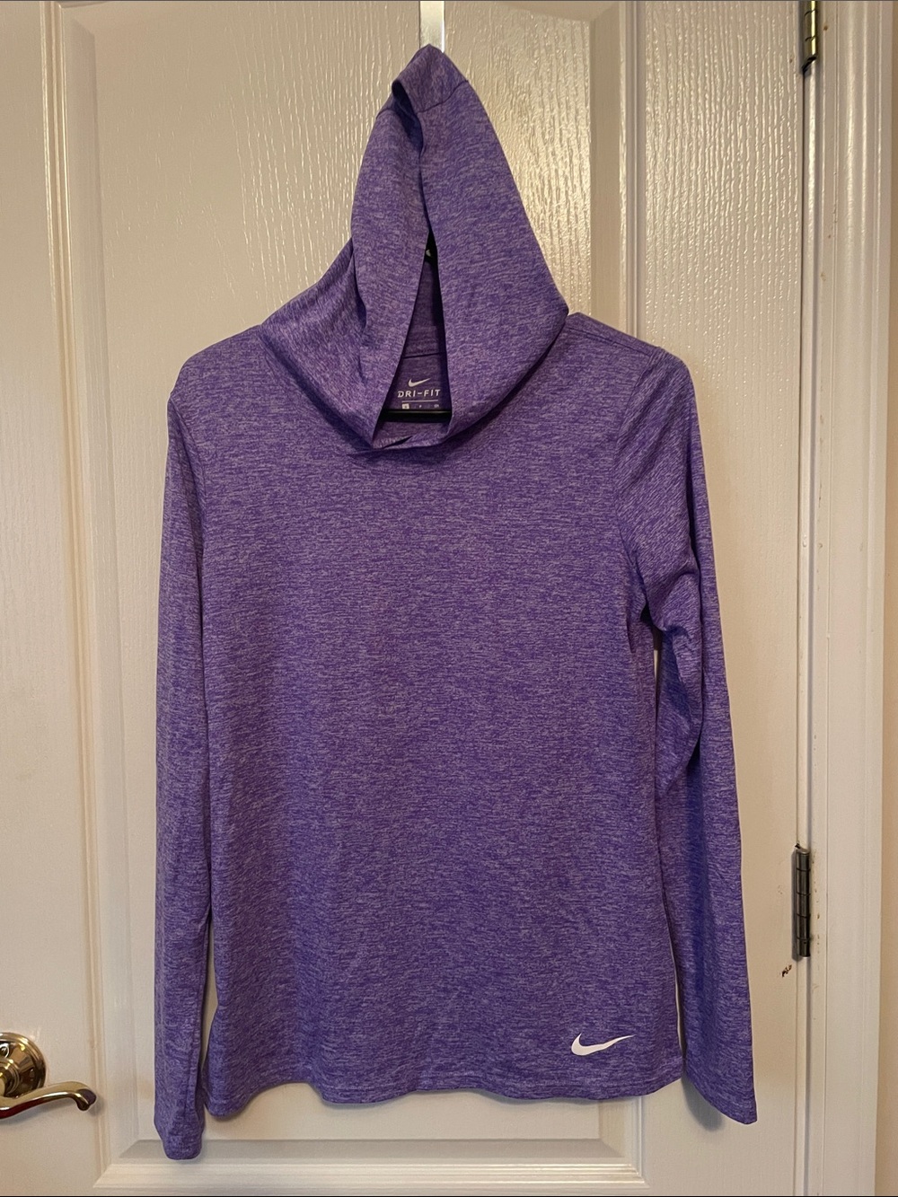 Nike Purple Heathered Hooded Performance Top